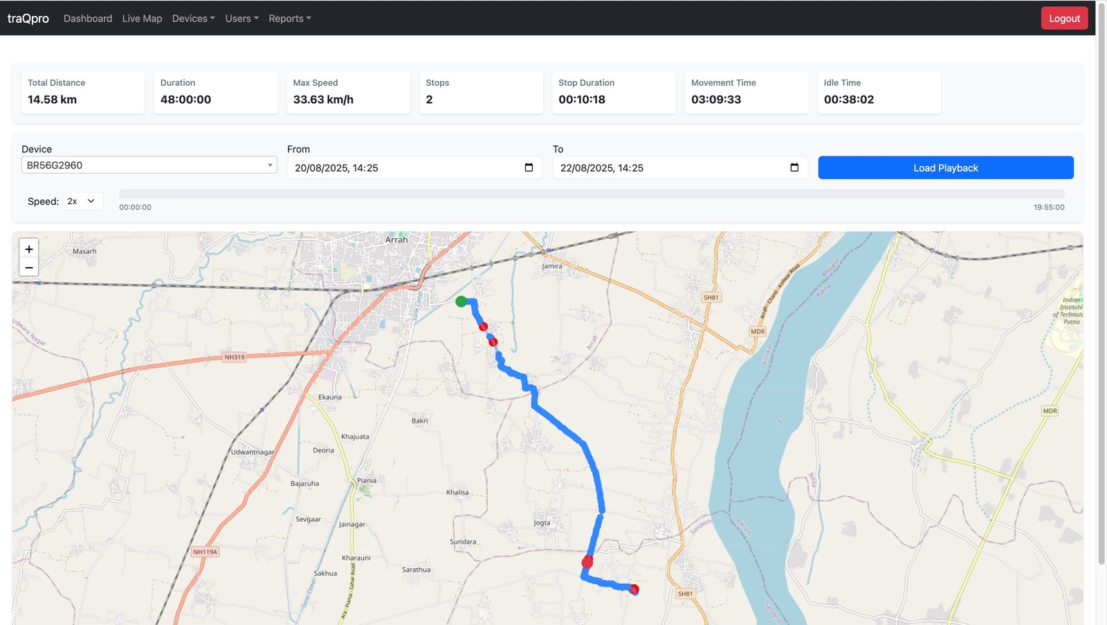 Route playback